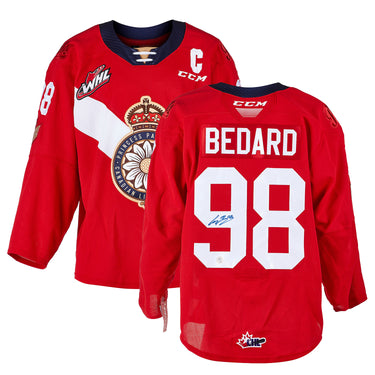 Connor Bedard Signed Regina Pats Alt Red Pro Model CCM Jersey