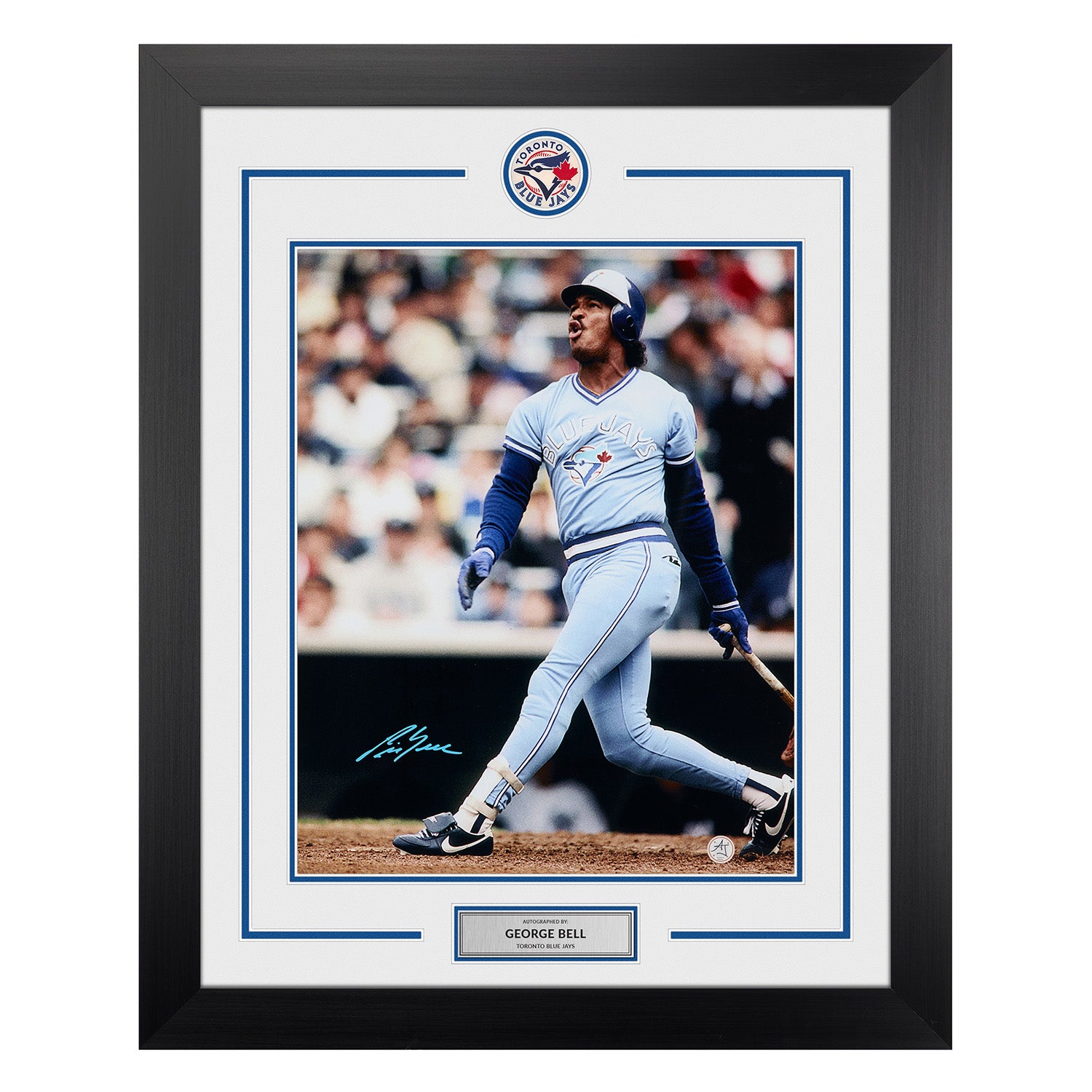 George Bell Signed Toronto Blue Jays Home Run 26x32 Frame