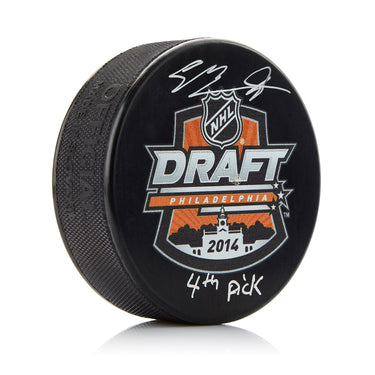 Sam Bennett 2014 Nhl Draft Day Hockey Puck Autographed With 4th Pick Note