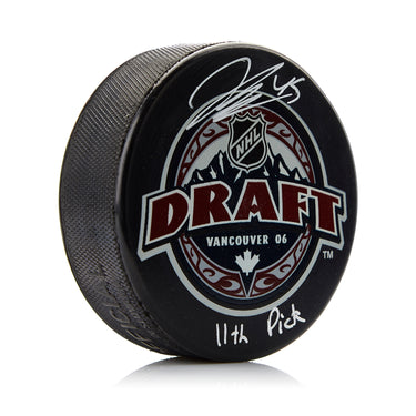 Jonathan Bernier Signed 2006 NHL Entry Draft Puck with 11th Pick Note