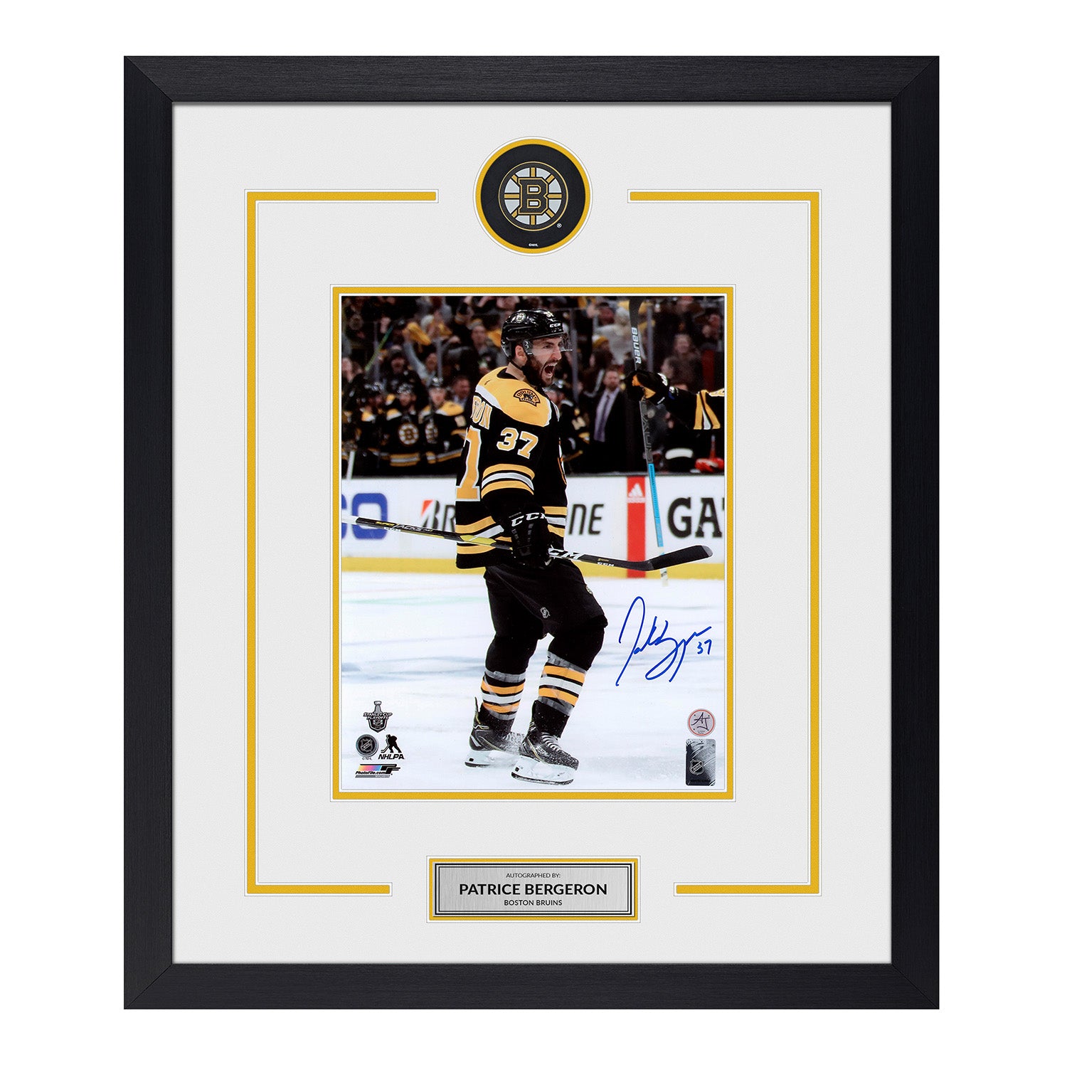 Patrice Bergeron in Action Boston Bruins 8 x 10 Framed Hockey
