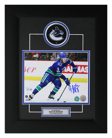 Brock Boeser Vancouver Canucks Autographed 14x18 Puck Frame