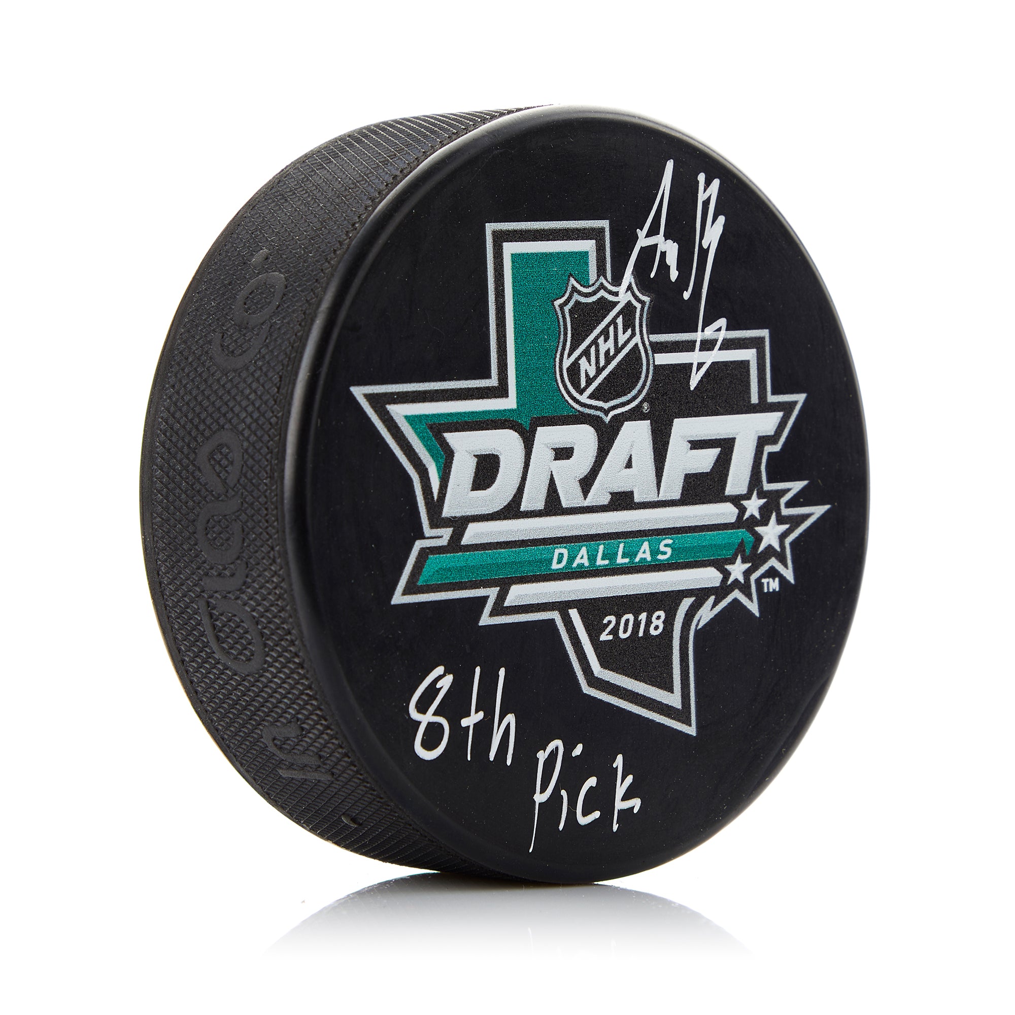Adam Boqvist Signed 2018 NHL Entry Draft Puck with 8th Pick Note