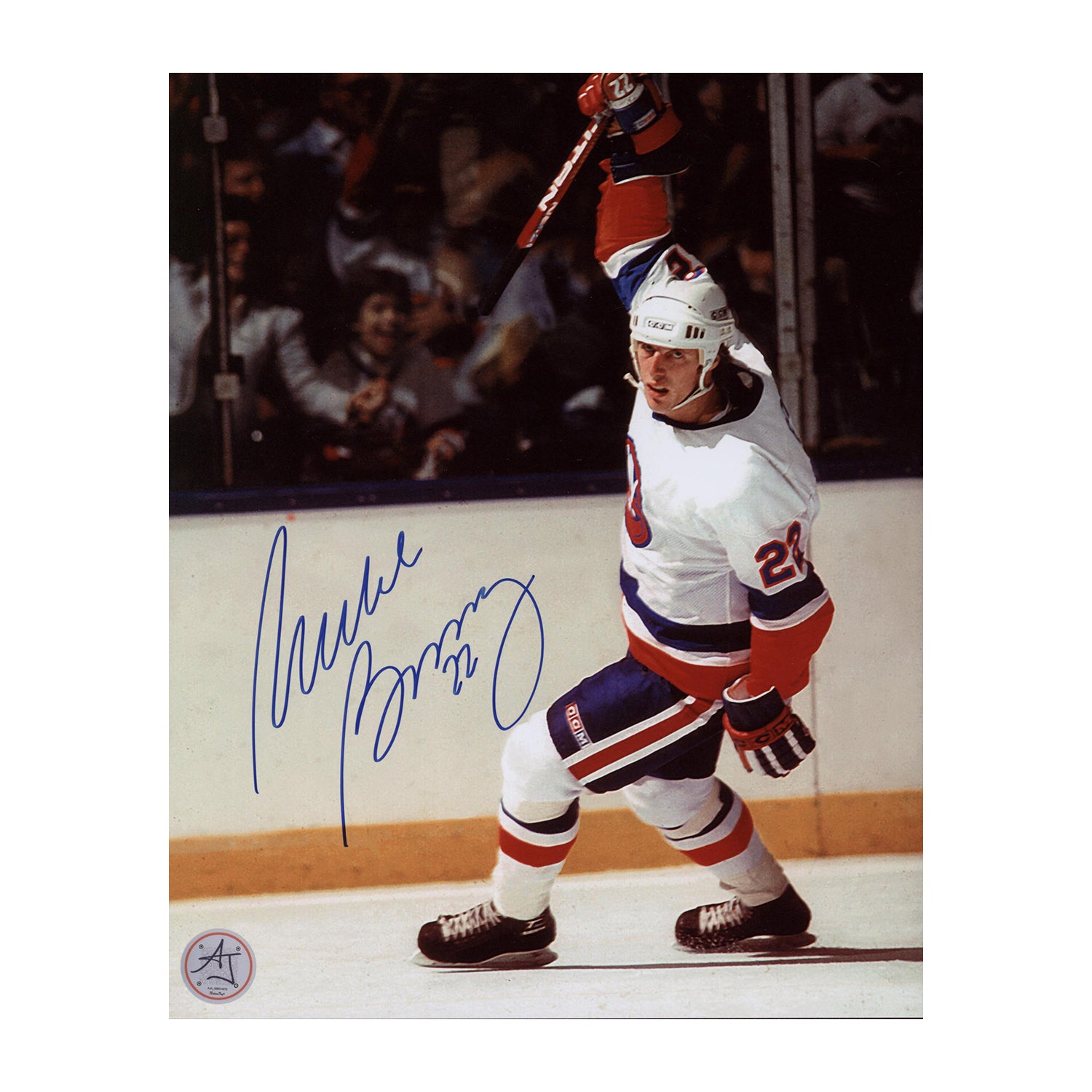 Mike Bossy Signed New York Islanders Goal Celebration 8x10 Photo