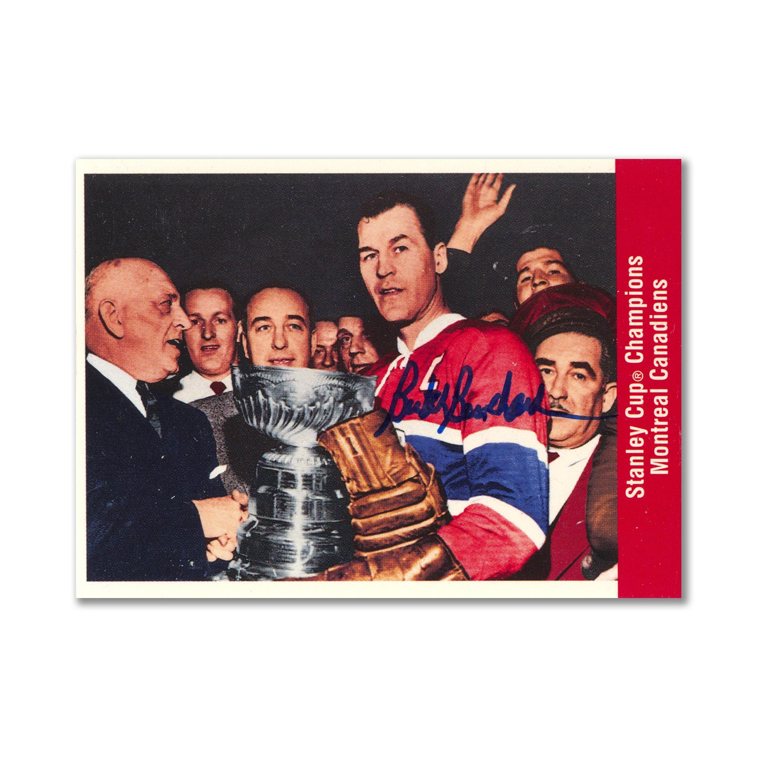 Autographed 1994 Parkhurst Missing Link #178 Butch Bouchard Stanley Cup Card