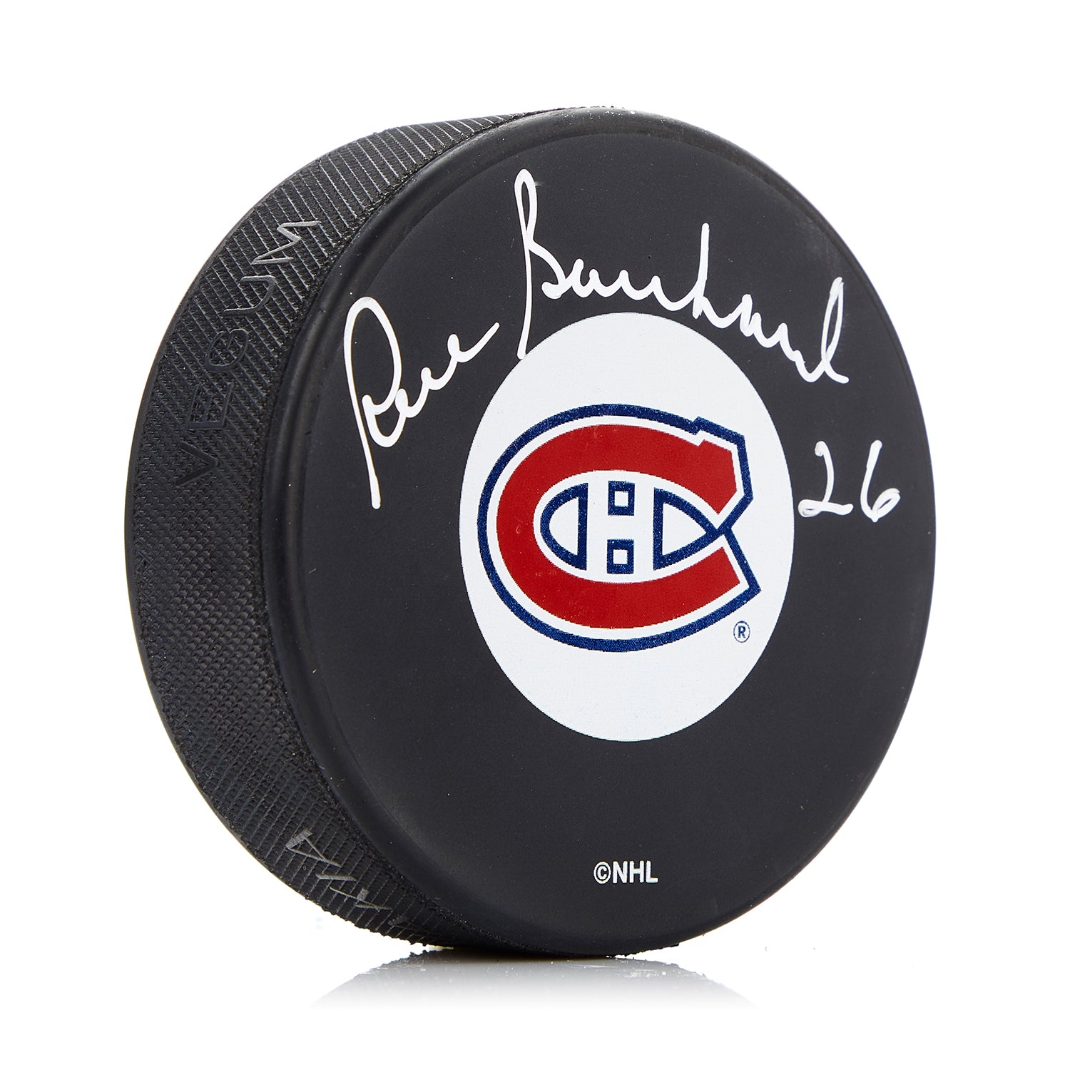 Pierre Bouchard Autographed Montreal Canadiens Hockey Puck