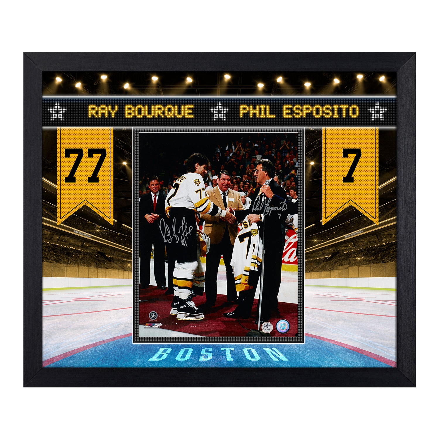 Ray Bourque & Phil Esposito Dual Signed Boston Bruins Legends 23x27 Frame