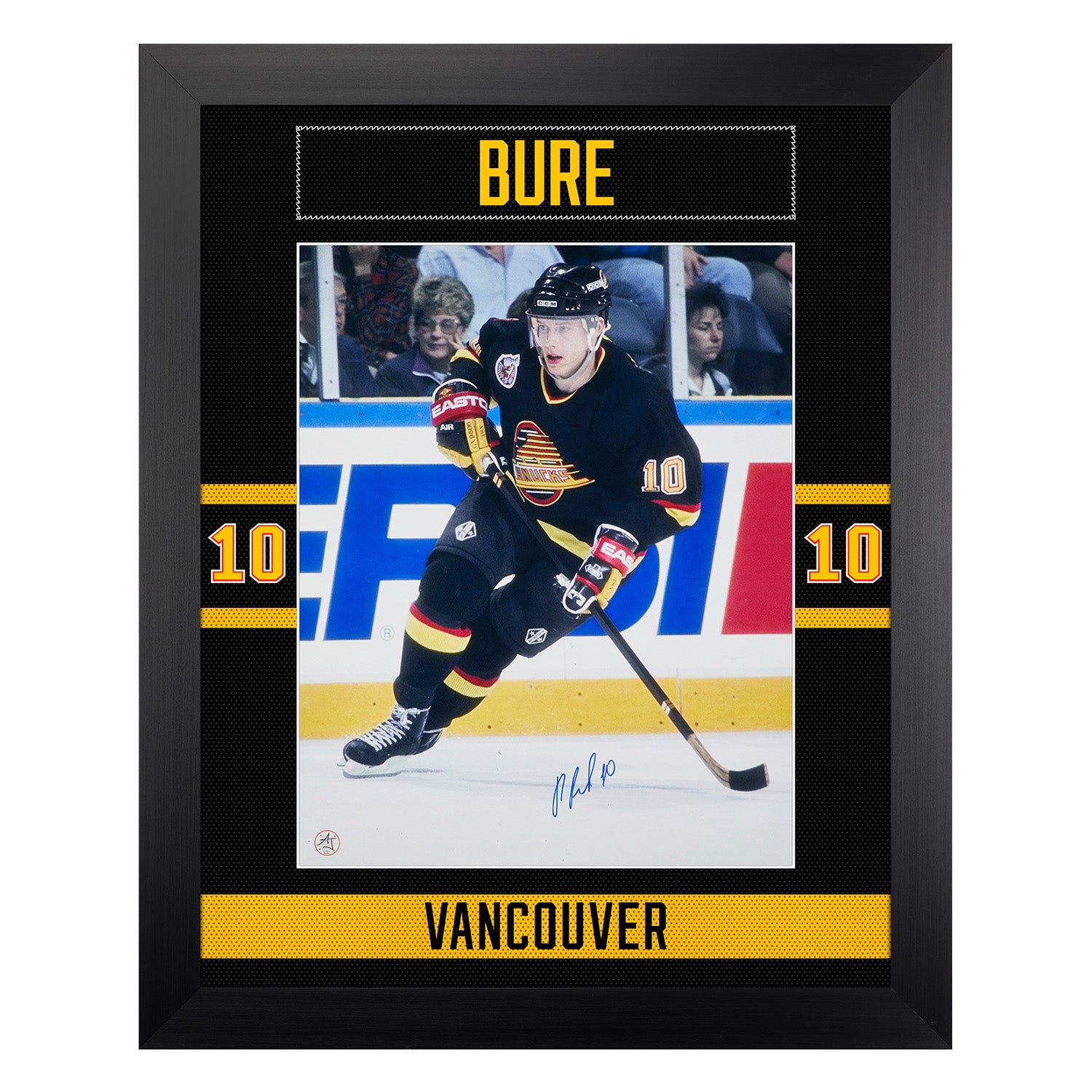 Pavel Bure Signed Vancouver Canucks Uniform Graphic 26x32 Frame