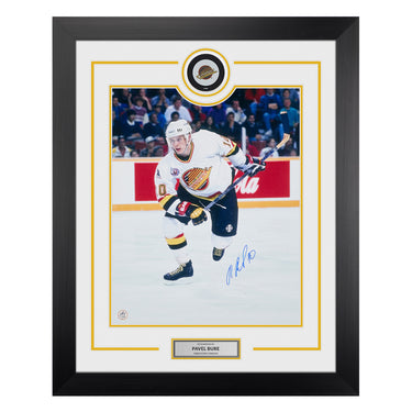 Pavel Bure Autographed Vancouver Canucks Puck Display 26x32 Frame