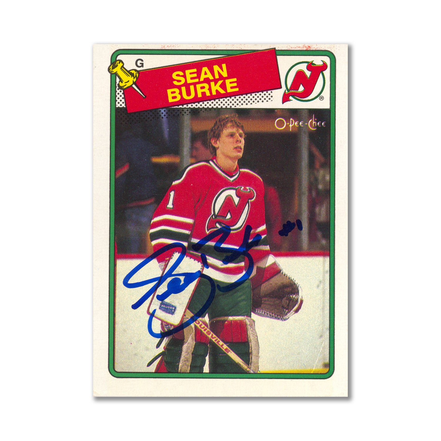 Autographed 1988-89 O-Pee-Chee #94 Sean Burke Rookie Card