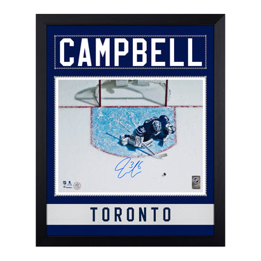 Jack Campbell Autographed Toronto Maple Leafs Uniform Graphic 19x23 Frame