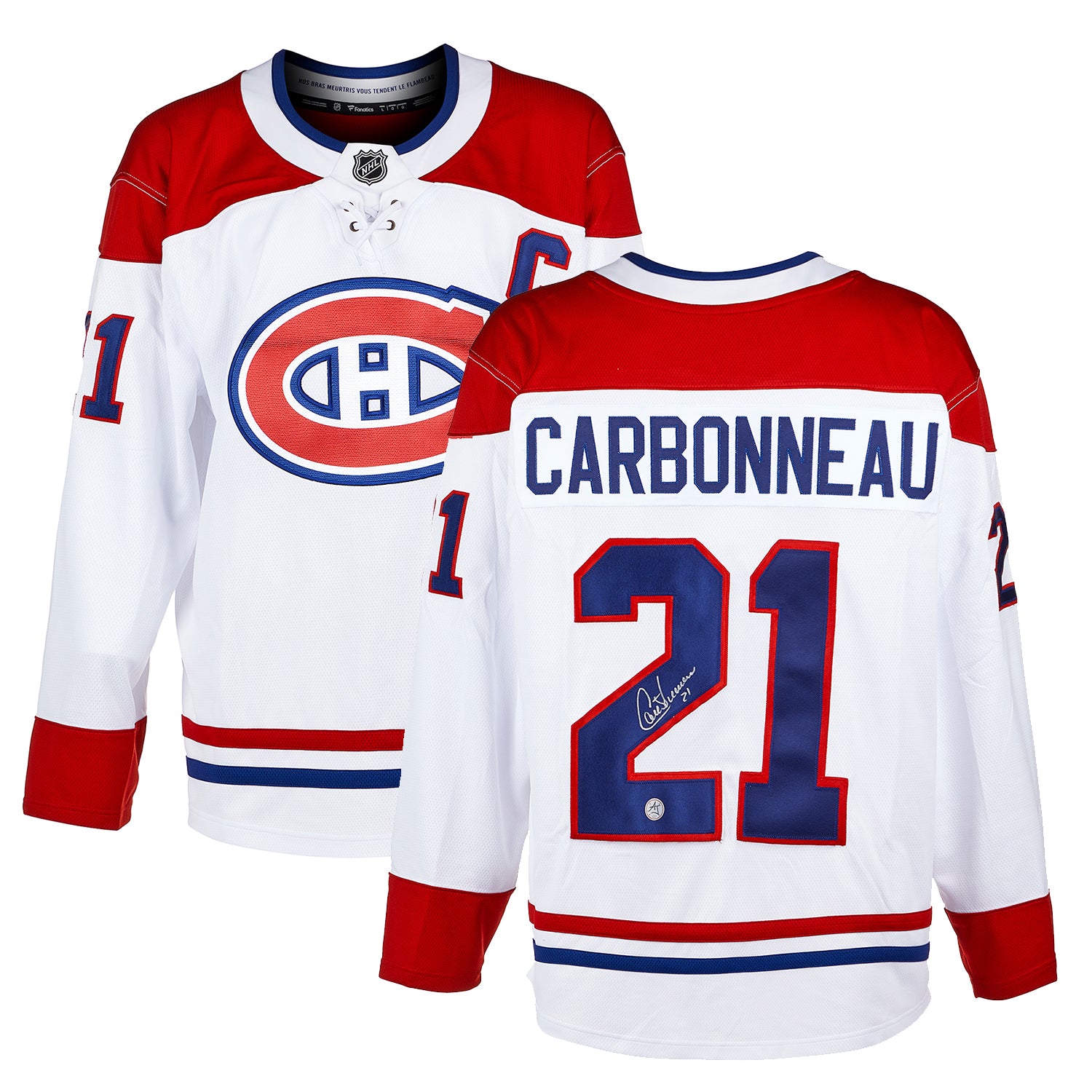 Guy Carbonneau Signed Montreal Canadiens White Fanatics Jersey