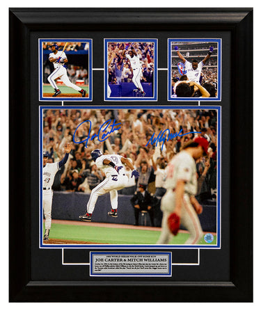 Joe Carter & Mitch Williams Dual Signed 1993 World Series Home Run 20x24 Frame