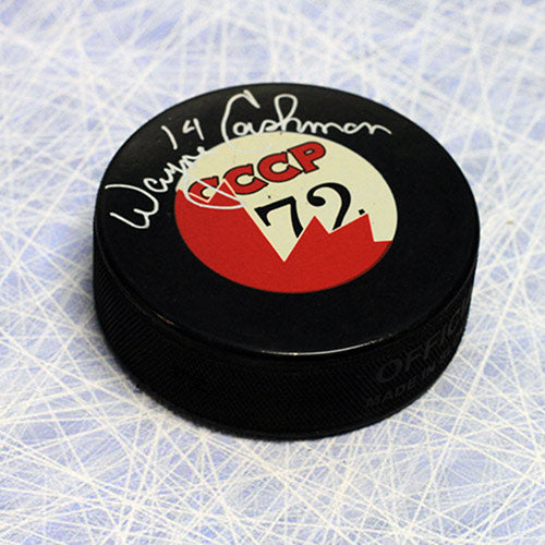 Wayne Cashman Team Canada Signed 1972 Canada/CCCP Hockey Puck
