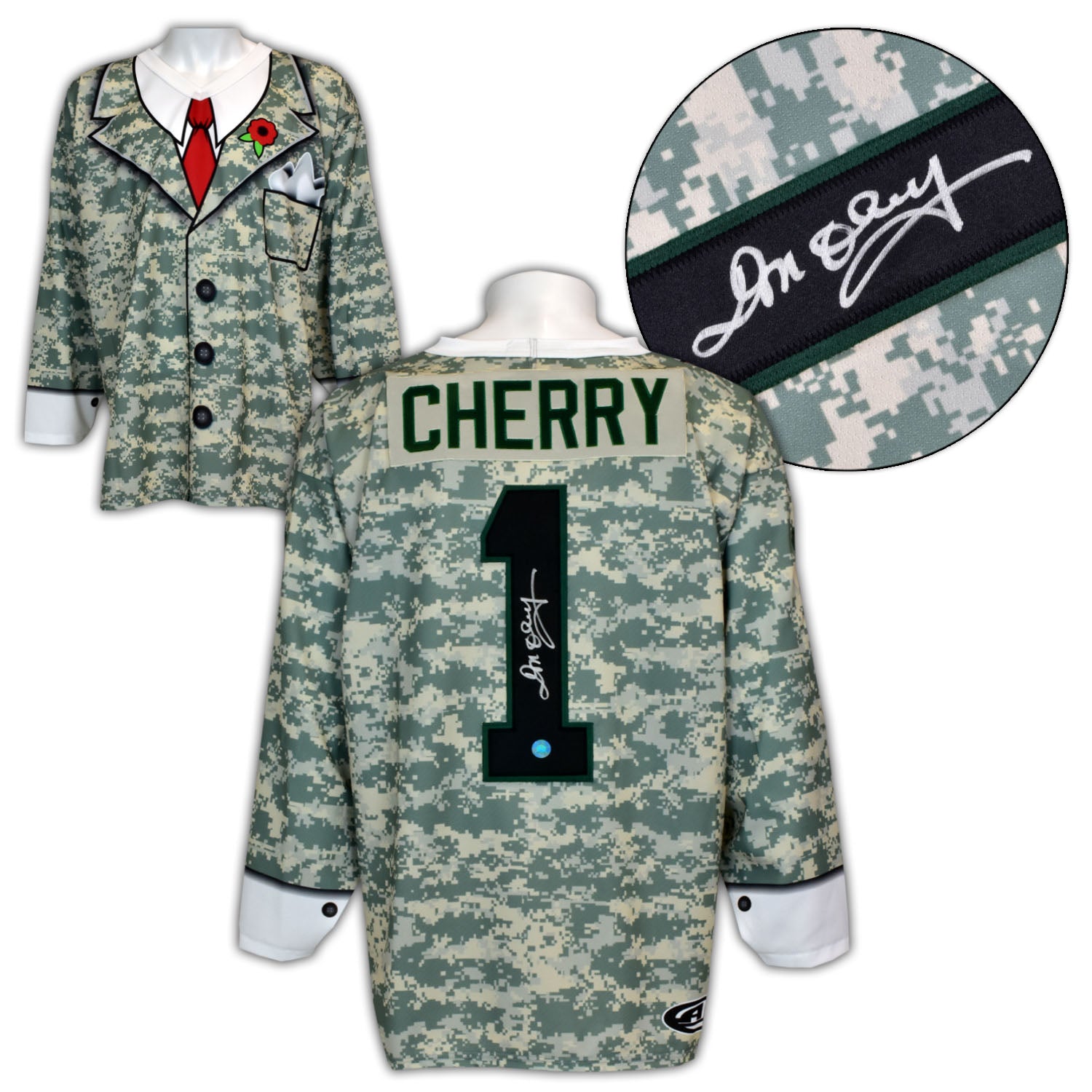 Don Cherry Signed Canadian Military Camouflage Poppy Suit Jacket Jersey