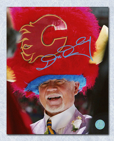 Don Cherry Calgary Flames Autographed Poofy Hat 8x10 Photo