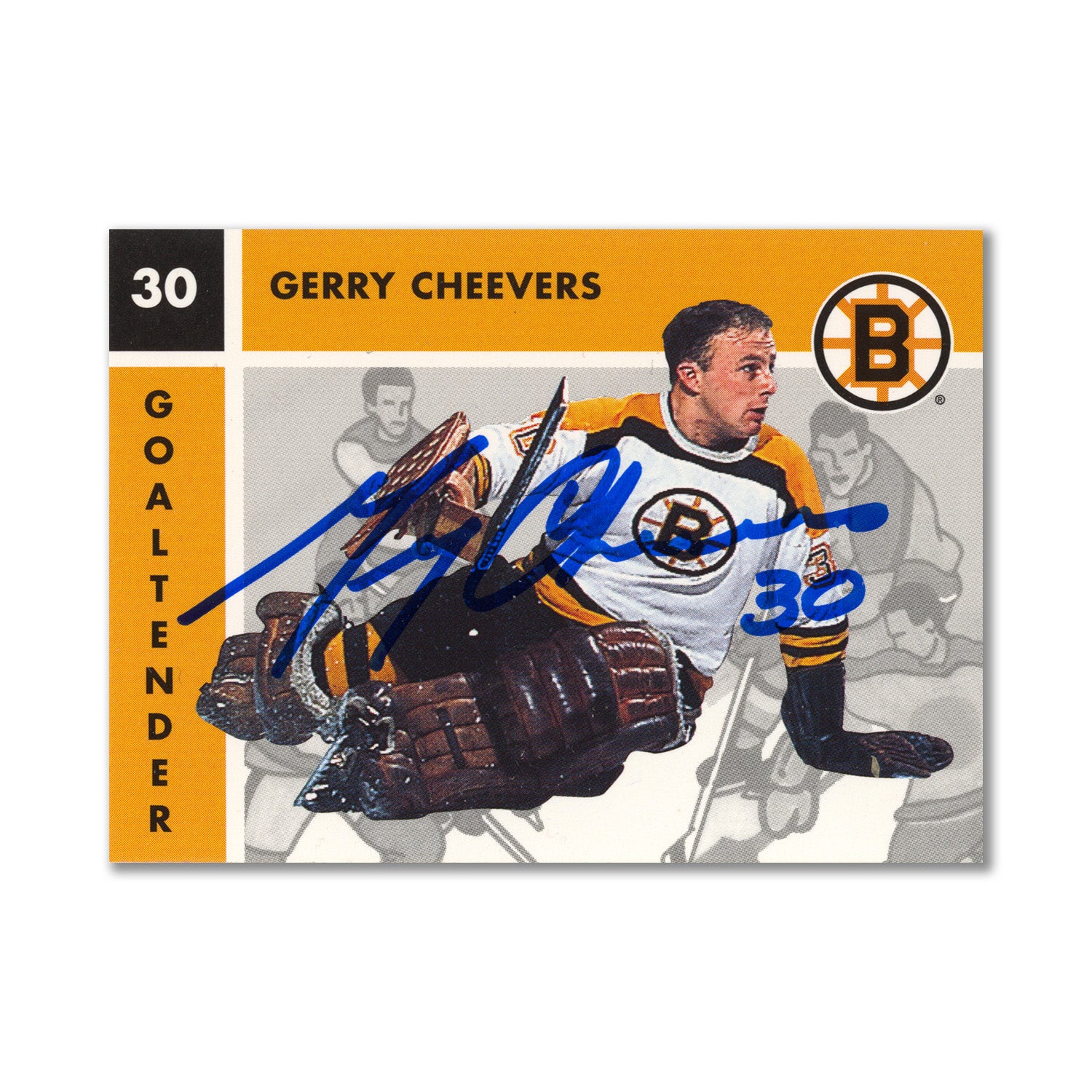 Autographed 1995 Parkhurst Missing Link #16 Gerry Cheevers Hockey Card