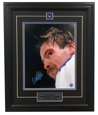 Wendel Clark Toronto Maple Leafs Autographed Bloody Warrior 26x32 Frame