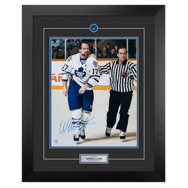 Wendel Clark Toronto Maple Leafs Autographed Hockey 26x32 Frame