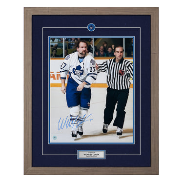 Wendel Clark Toronto Maple Leafs Autographed Hockey 26x32 Frame