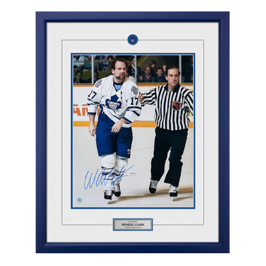 Wendel Clark Toronto Maple Leafs Autographed Hockey 26x32 Frame