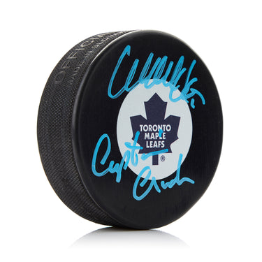 Wendel Clark Signed Toronto Maple Leafs Captain Crunch Puck