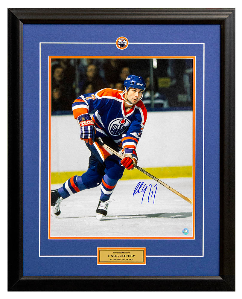 Paul Coffey Edmonton Oilers Autographed Hockey 26x32 Frame