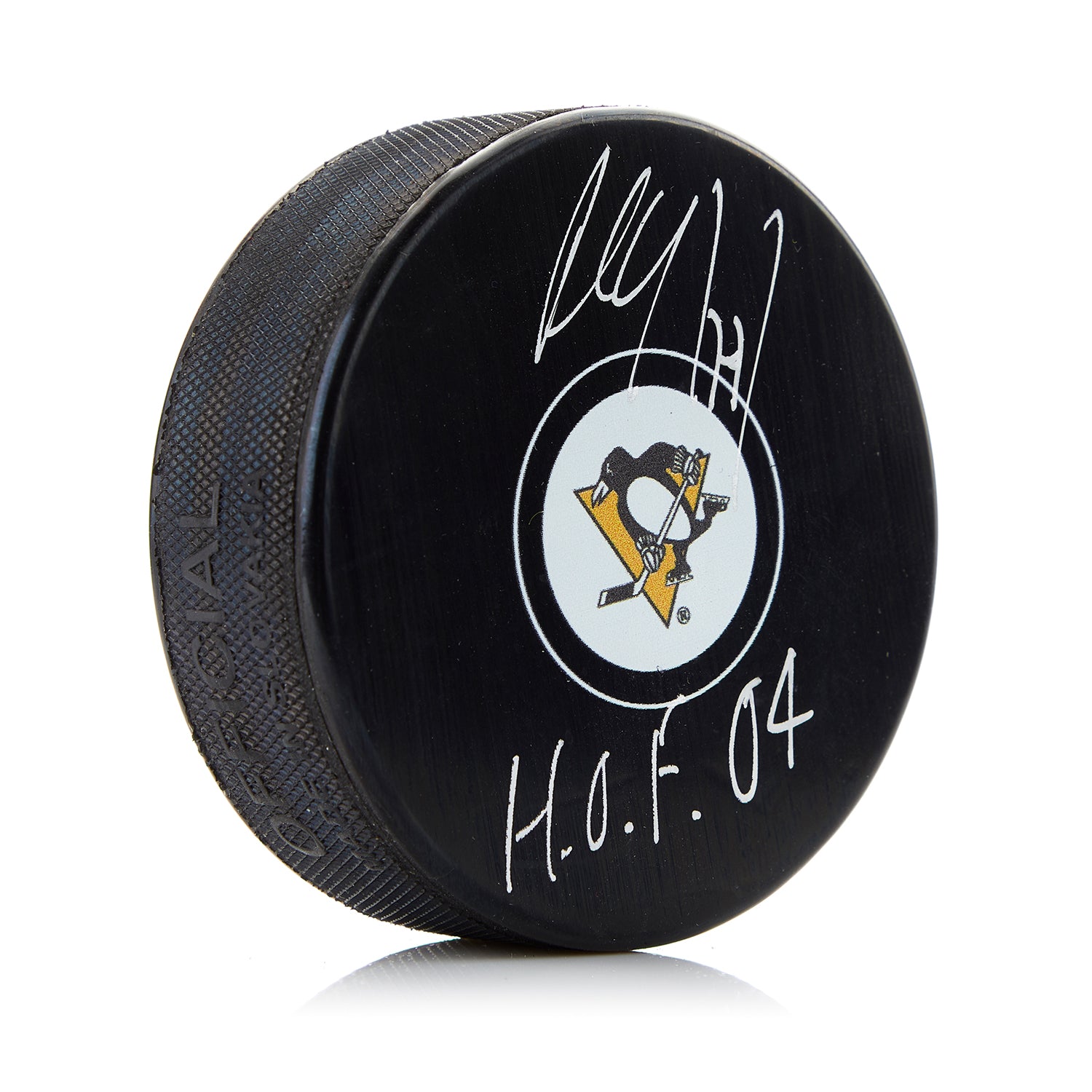 Paul Coffey Pittsburgh Penguins Signed Hockey Puck with HOF Note