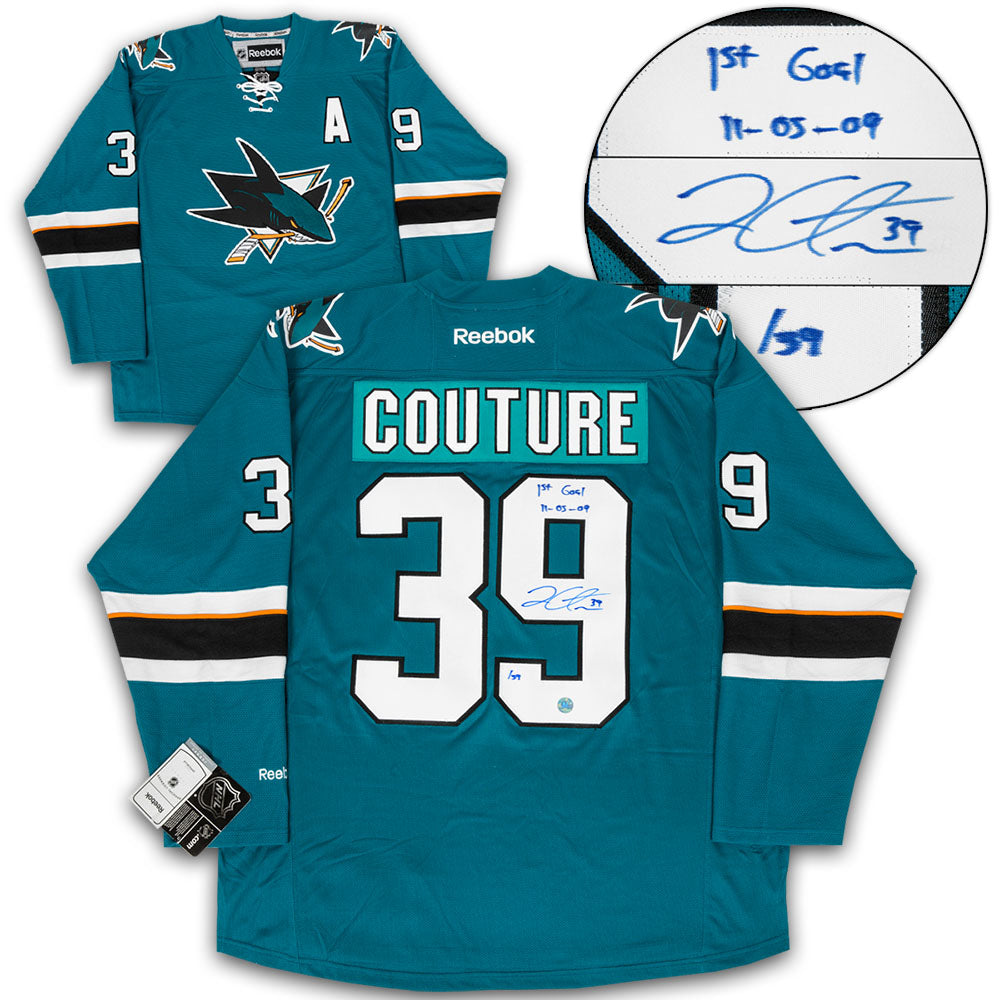 Logan Couture San Jose Sharks Signed & Dated 1st Goal Reebok Jersey #/39