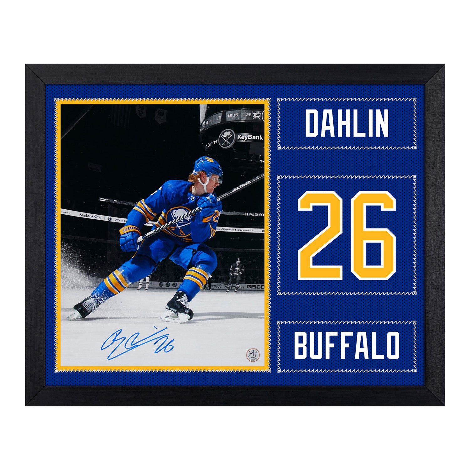 Rasmus Dahlin Signed Buffalo Sabres Uniform Graphic 19x23 Frame