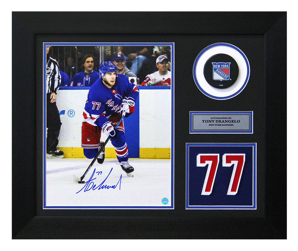 Tony Deangelo New York Rangers Autographed 20x24 Number Frame