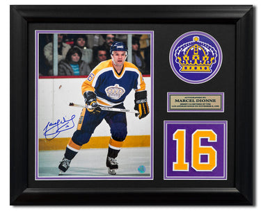 Marcel Dionne Los Angeles Kings Signed Retired Jersey Number 23x19 Frame