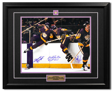 LA Kings Triple Crown Line Signed Marcel Dionne Simmer & Taylor 26x32 Frame