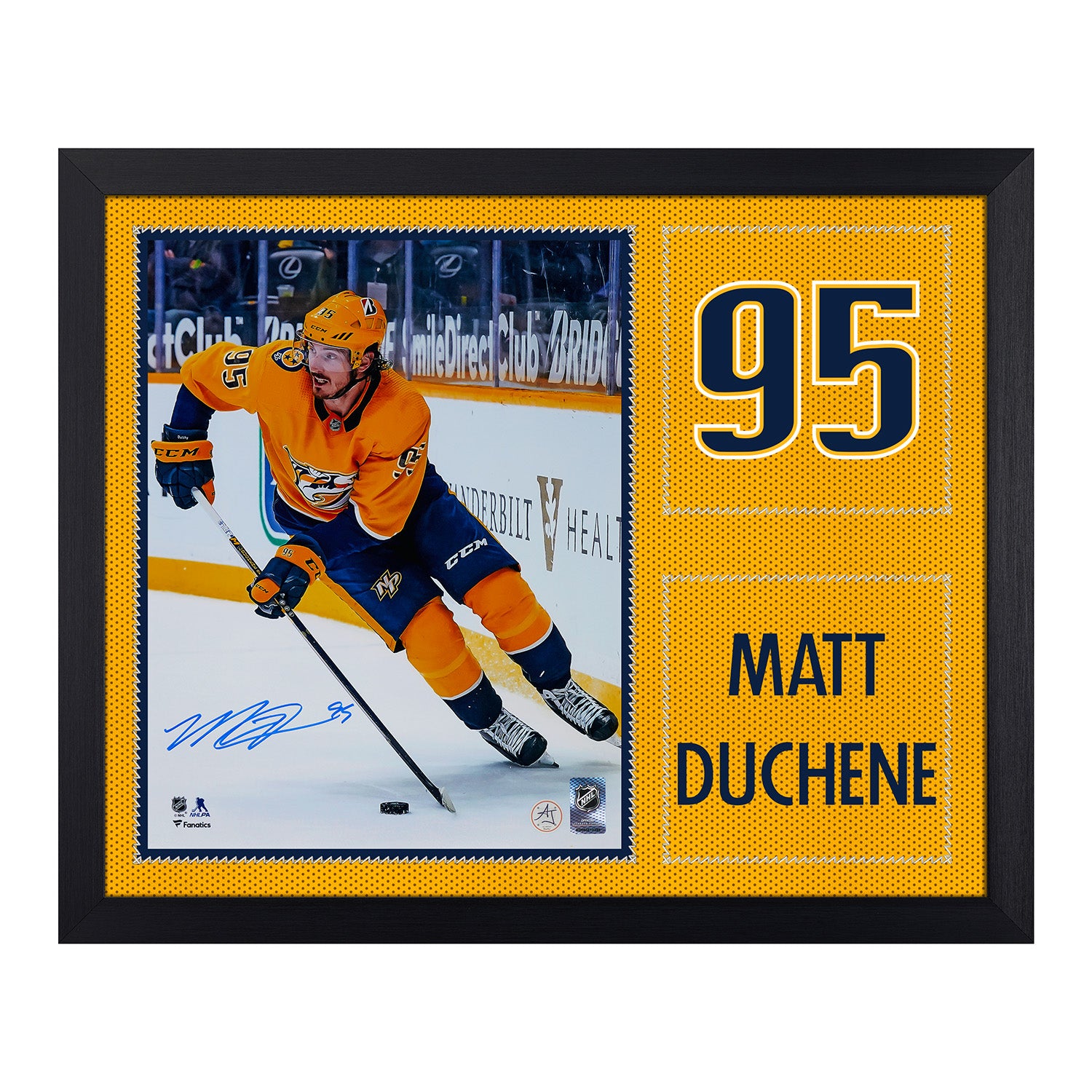 Matt Duchene Autographed Nashville Predators Uniform Graphic 19x23 Frame