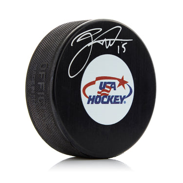 Jack Eichel USA Hockey Autographed Hockey Puck