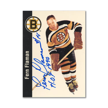 Autographed 1994 Parkhurst Missing Link #2 Fern Flaman Hockey Card