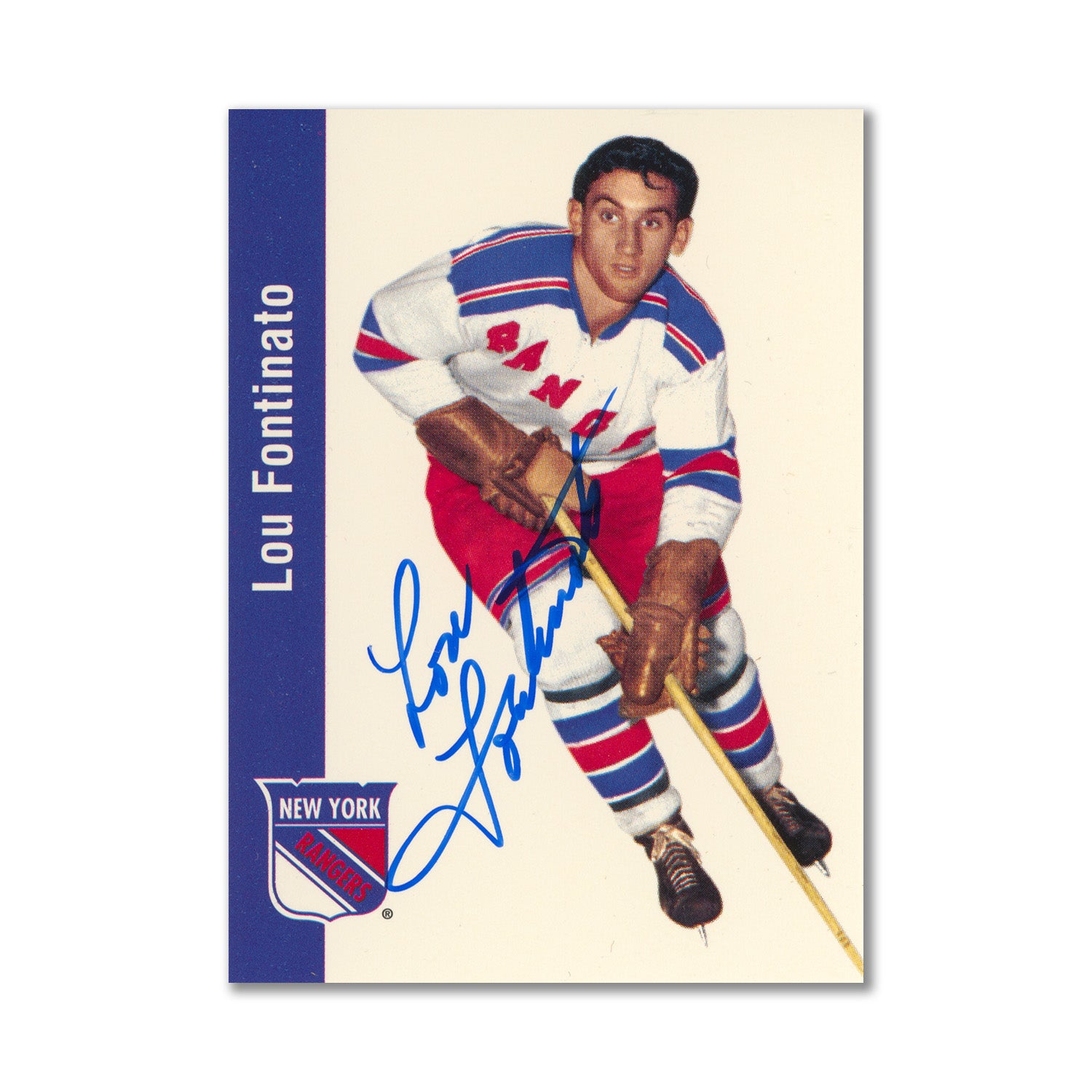 Autographed 1994 Parkhurst Missing Link #93 Lou Fontinato Hockey Card