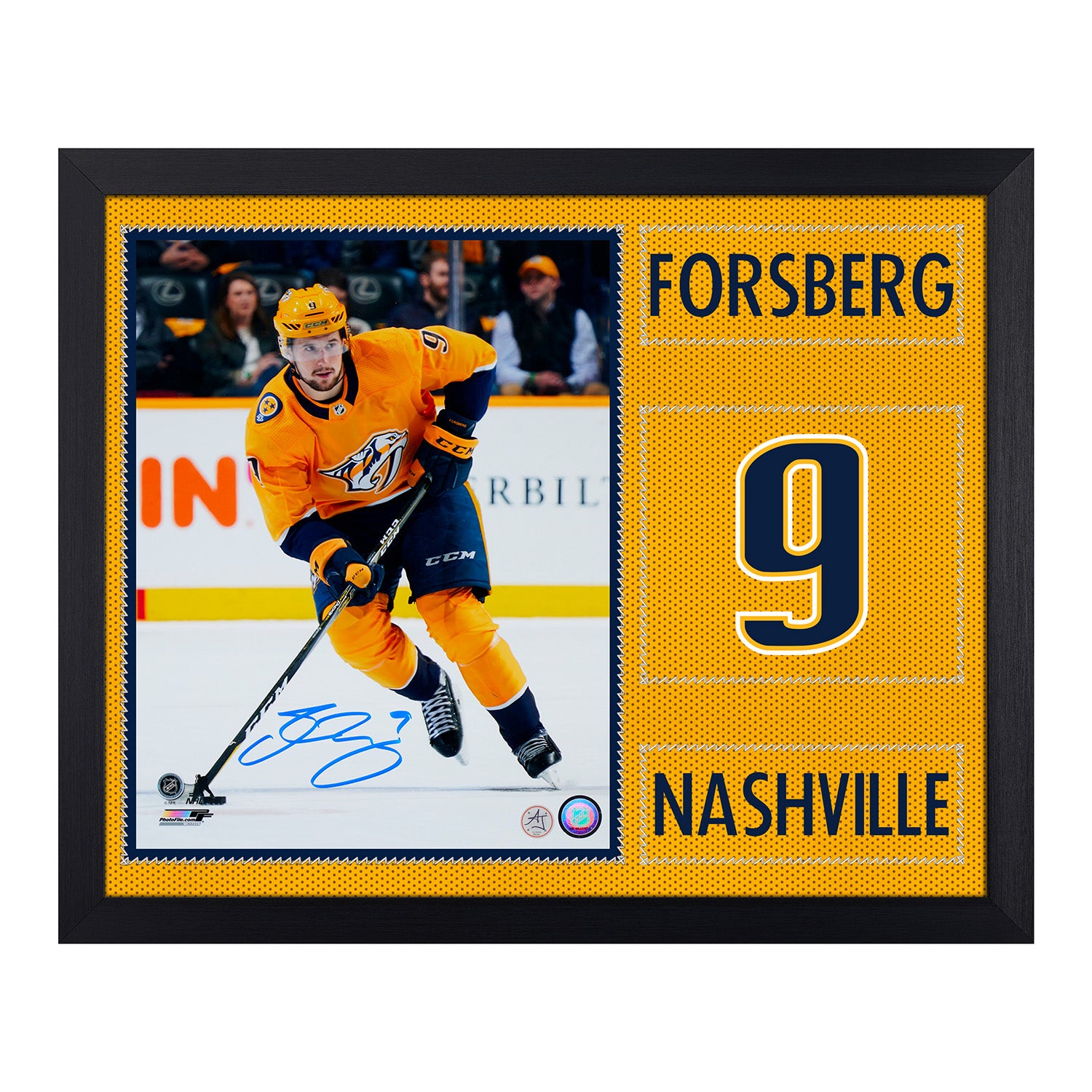 Filip Forsberg Autographed Nashville Predators Uniform Graphic 19x23 Frame