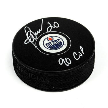 Martin Gelinas Edmonton Oilers Autographed Hockey Puck