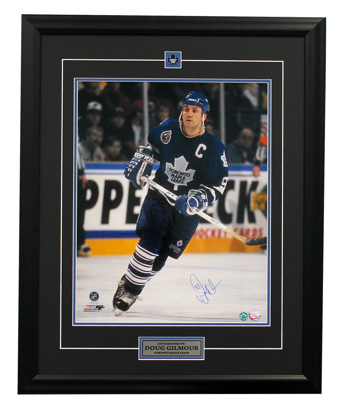 Doug Gilmour Toronto Maple Leafs Autographed Hockey Captain 26x32 Frame