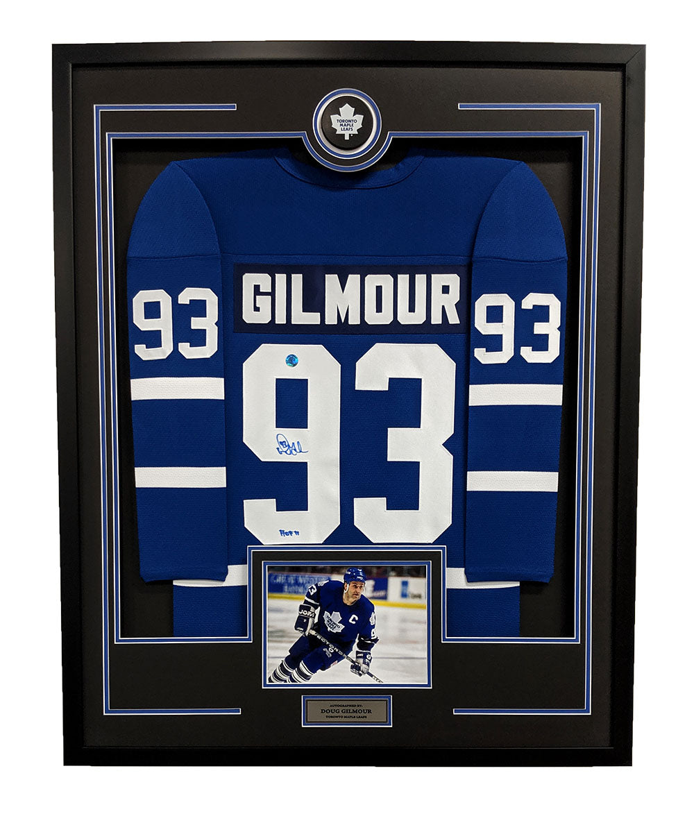 Doug Gilmour Signed Toronto Maple Leafs 36x44 Jersey Frame