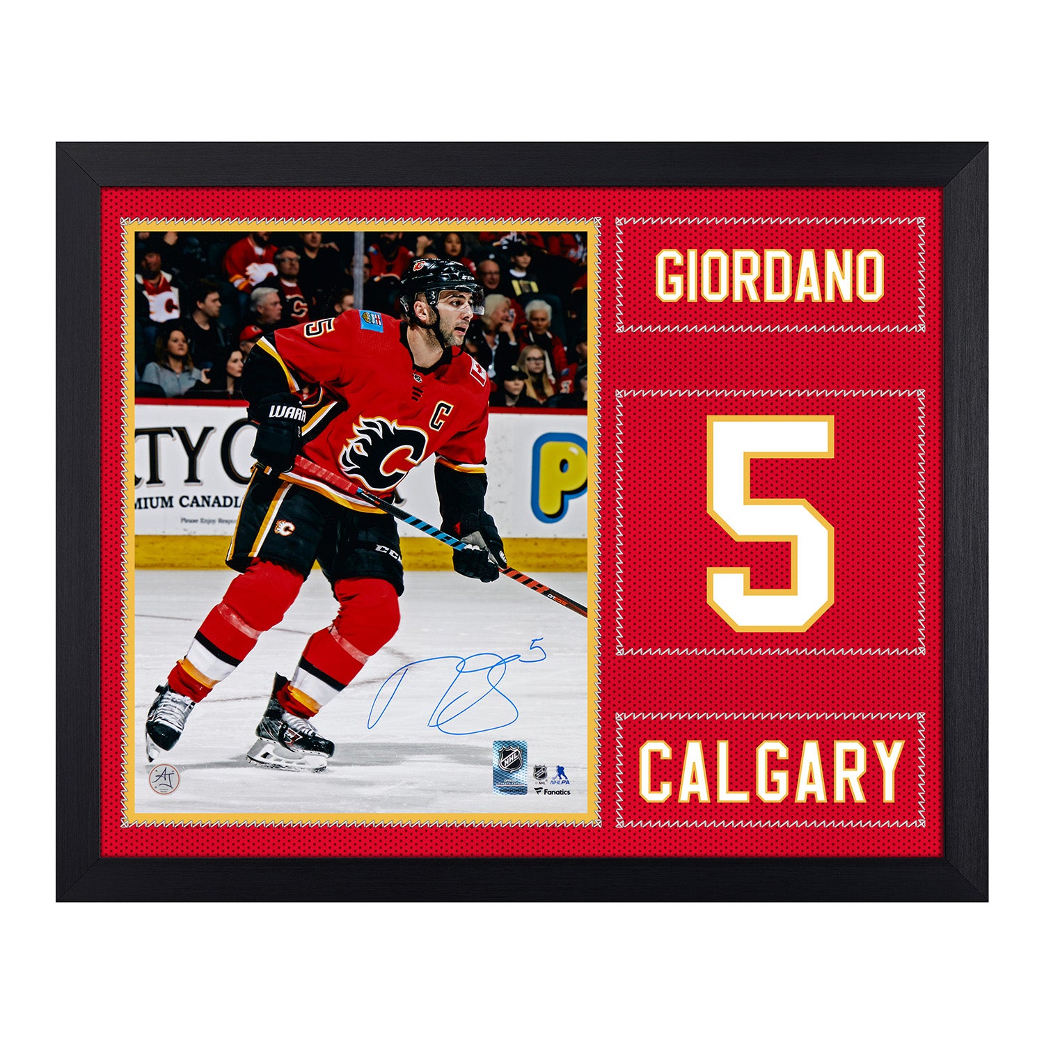 Mark Giordano Signed Calgary Flames Uniform Graphic 19x23 Frame