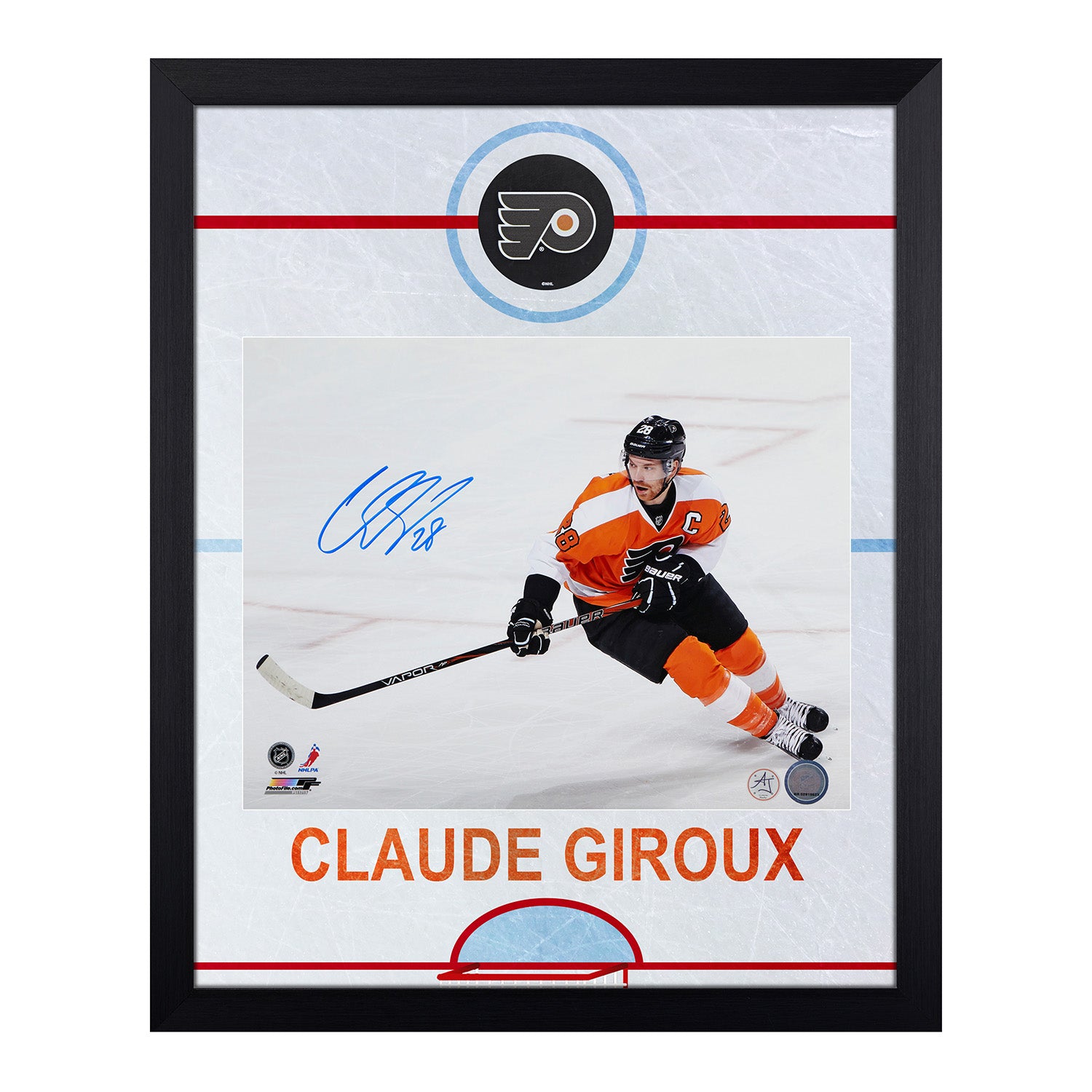 Claude Giroux Signed Philadelphia Flyers Graphic Rink 19x23 Frame