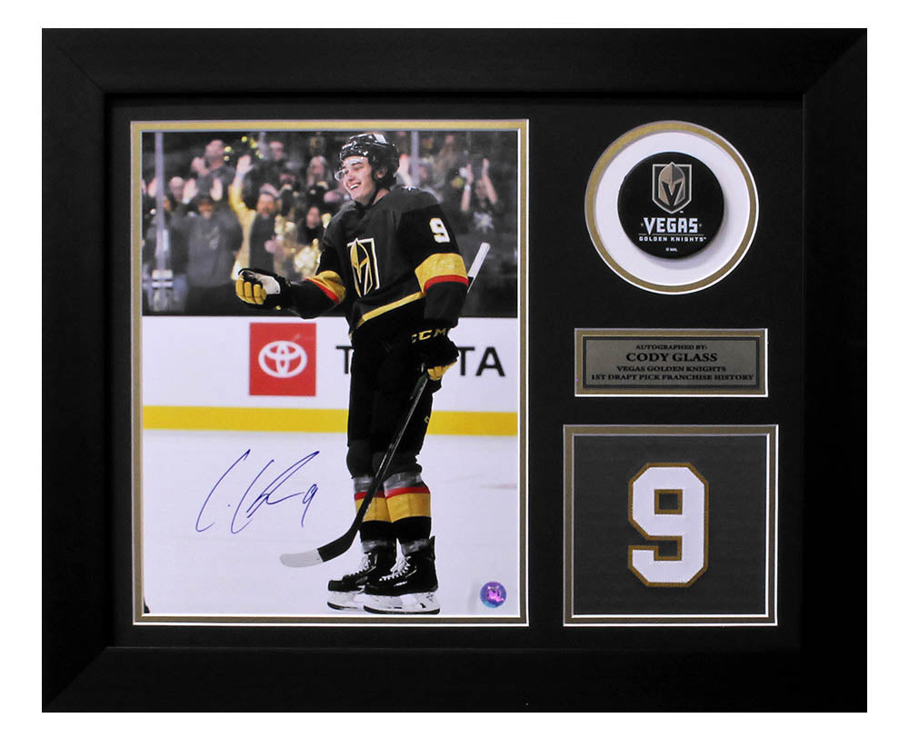 Cody Glass Vegas Golden Knights Signed 20x24 Number Frame