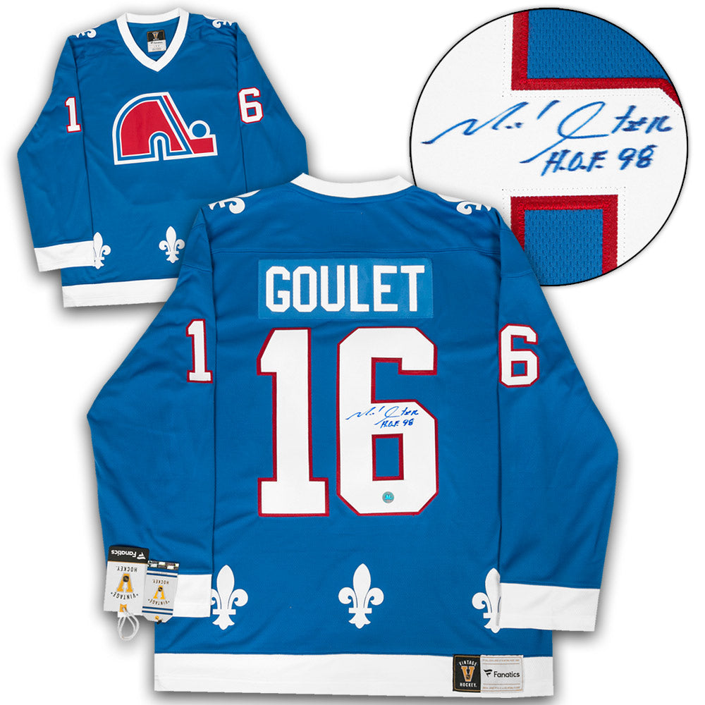 Michel Goulet Quebec Nordiques Signed Retro Fanatics Jersey