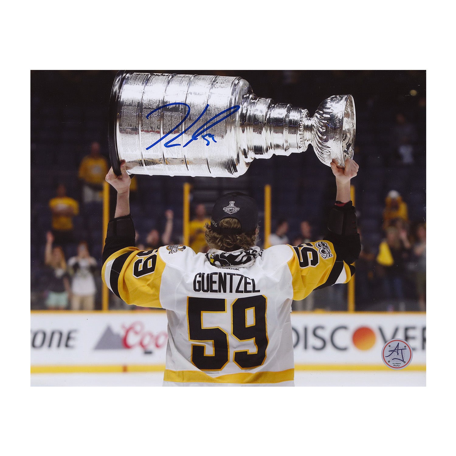 Jake Guentzel Autographed Pittsburgh Penguins Stanley Cup 8x10 Photo