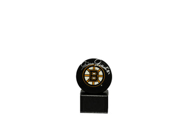 Gilles Gilbert Authentic Autographed Large Boston Bruins Logo Puck