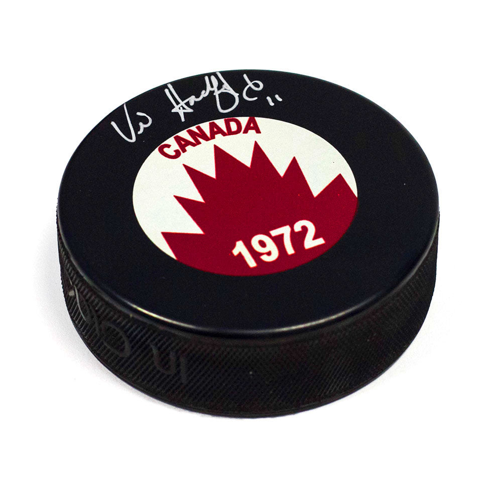Vic Hadfield Team Canada Autographed 1972 Summit Series Hockey Puck