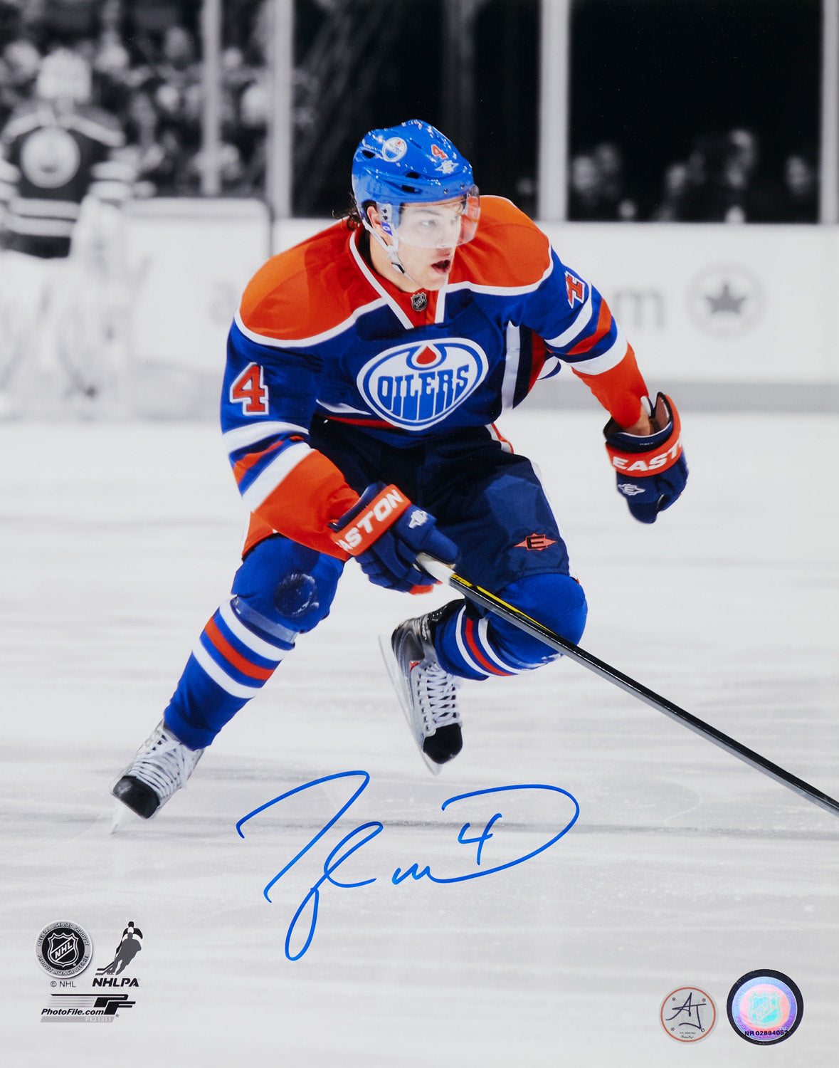 Taylor Hall Signed Oilers Colour Isolation 11x14 Photo
