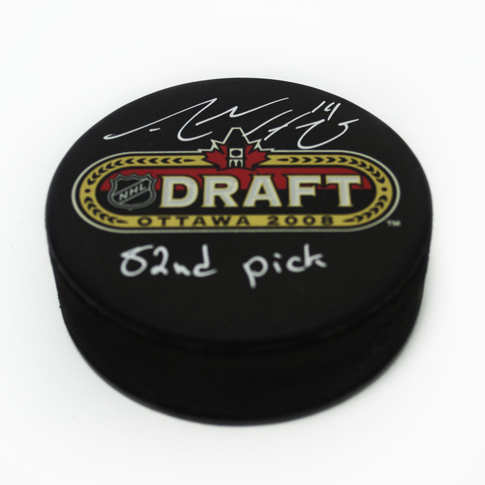 Adam Henrique Signed 2008 NHL Entry Draft Puck with 82nd Pick Note